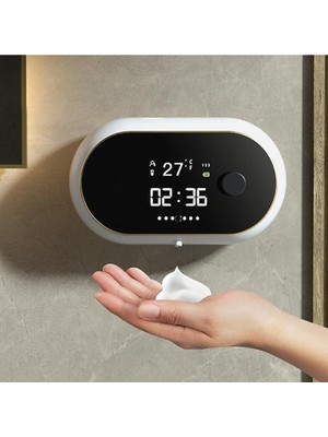 Özbience Duvara Monte Otomatik Sabunluk, Büyük Ekran, 450ML Kapasiteli, Zaman ve Sıcaklık Göstergeli