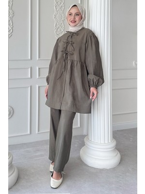 inStyle Düğümlü Salaş Haki Takım