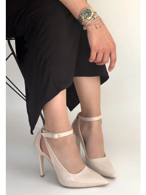 Flamex Wenni Bej Rugan Stiletto Ayakkabı