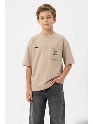 New Kids Think Outside Baskılı Pamuk Erkek Çocuk Tişört