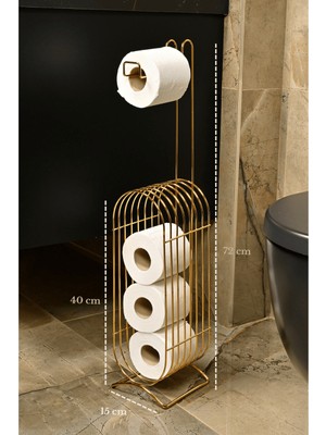 Özbience Paslanmaz Metal Oval Köşeli Wc Tuvalet Kağıtlık ve Düzenleyici