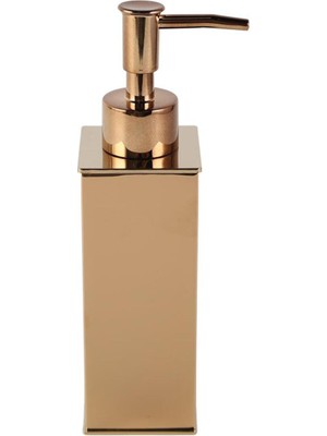 Özbience Şık Kare Tezgah Üstü Sıvı Sabunluk, Bakır Renk, Modern Tasarım