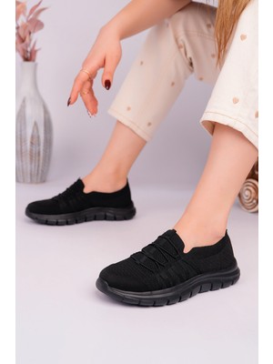 Akgün Terlik Kadın Siyah Memory Foam Yürüyüş Ayakkabısı