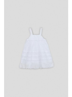 GB Baby Bg Store Kız Bebek Elbise Askılı Beyaz Silüet Özel Olaylar İçin Şık Tasarım