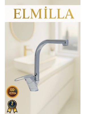 ELMİLLA Mix Balık Sırtı Mutfak Evye Musluğu Çeşmesi Bataryası