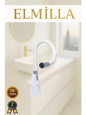 Beyaz Armut Mutfak Evye Bataryası Esnek Borulu