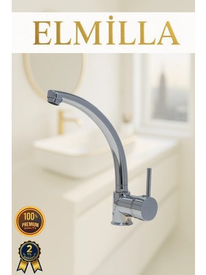 ELMİLLA Krom Armut  Kuğu Borulu Mutfak Eviye Bataryası