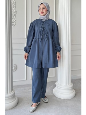 inStyle Düğümlü Salaş Indigo Takım