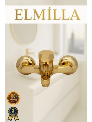 ELMİLLA Gold Paslanmaz Kararmaz Pirinç Malzeme Banyo Duş Bataryası Musluk Çeşmesi Garantili Banyo Bataryası