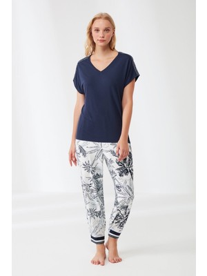 Penye Mood Pijama Takım Lacivert 9231PJTK