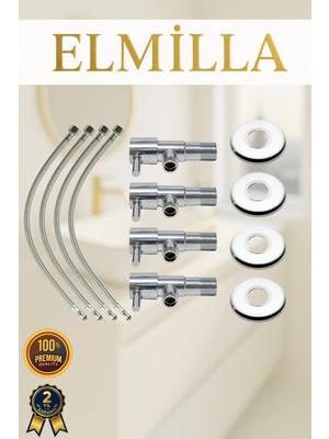 ELMİLLA Çubuklu Taharet Musluğu Seti 4 Lü
