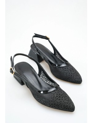 ich1one Latina Kadın Dantel Topuklu Babet Ayakkabı – 5 cm Topuk, Günlük ve Ofis Şıklığı 1102