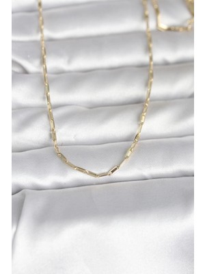 VeraGlobe Buğz cm 14K Gold Renk Ince Ataç Zincir Model 60 cm Kadın Kolye