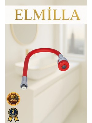 Esnek Kırmızı Mutfak Evye Bataryası Başlığı Musluk