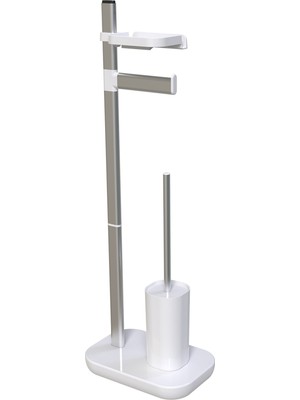 Özbience Şık ve Kullanışlı Tuvalet Kağıtlık ve Fırça Seti, Beyaz