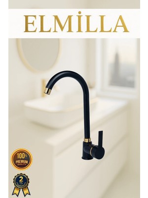 Siyah Gold Armut Baston Evye Bataryası Musluğu