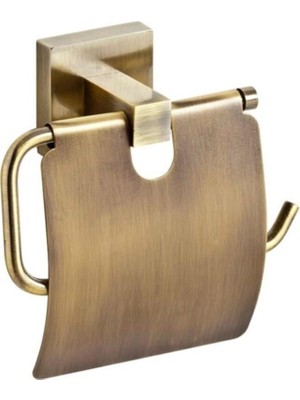 Özbience Antik Gold Paslanmaz Pirinç Tuvalet Kağıtlık Kapaklı Aksesuar