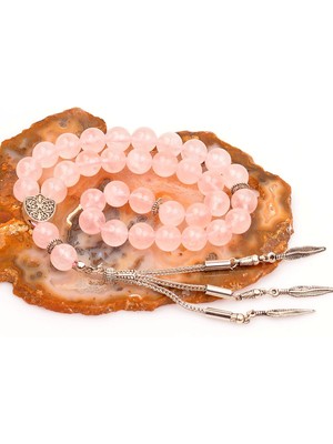Taş Sandığı Pembe Kuvars Taşı Tesbih (10 Mm)