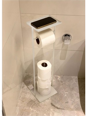 Özbience Şeffaf Tuvalet Kağıdı Standı, 54X15X12 Cm, Şık ve Kullanışlı Tasarım