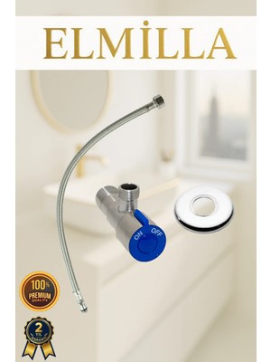 Taharet Musluğu Rozetli Ara Musluk Paslanmaz Krom Kaplama