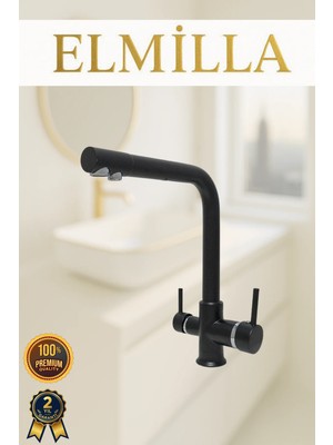 3 Yollu Arıtmalı Mutfak Bataryası Siyah Lüx