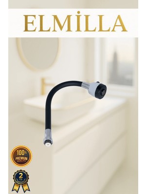 Esnek Siyah Mutfak Evye Bataryası Başlığı Musluk