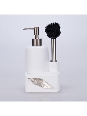 Özbience Fırçalı Beyaz Gümüş Süngerlik, Şık ve Kullanışlı Ev Gereçleri