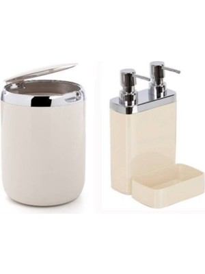 Özbience Primanova Viva Süngerlikli ve Çöp Kovası Mutfak Seti Bej