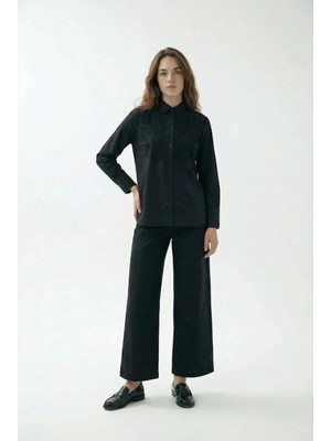 ALLDAY Siyah-Nakış Detaylı Gömlek