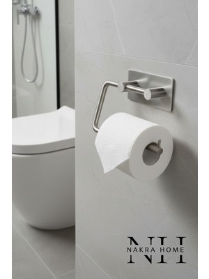 Özbience Paslanmaz Çelik Tuvalet Kağıdı Askılığı, Neme Dayanıklı, Deliksiz Montaj