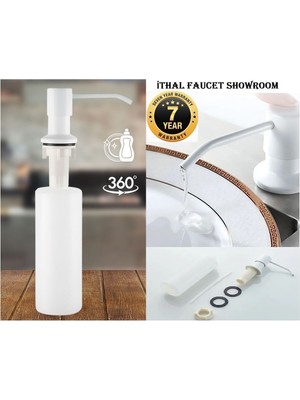 Özbience Beyaz Ankastre Sıvı Sabunluk, Üstten Dolum, 500ML, 7 Yıl Garantili