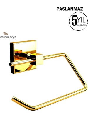 Özbience Şık Paslanmaz Pirinç Tuvalet Kağıtlık, Dayanıklı ve Modern Tasarım