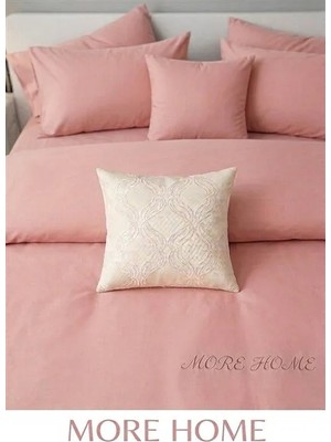 More Home Tek  Kişilik Yorgan Kılıfı + Yastık Kılıfı   (Çarşafsız) Gül  Kurusu