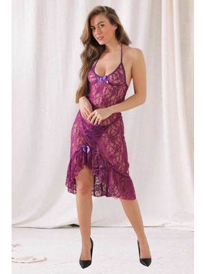 İlk El Grup Ieg™ Mor Dantel Gecelik - 633