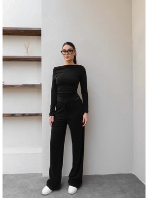 Esra Helvacı Kayık Yaka Rahat Ikili Takım