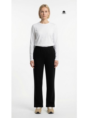 Cottonland Kadın Melıss Ince Iki Iplik Normal Bel Lastikli Bol Paça Sweat Pantolon