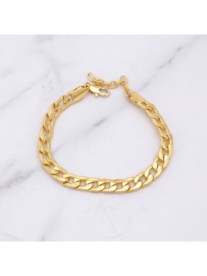 ferizz altın kaplama  figaro model zincir bileklik blk-1255