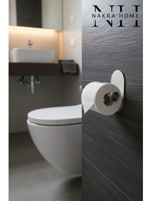 Özbience Paslanmaz Çelik Tuvalet Kağıdı Askılığı, Deliksiz Montaj, Neme Dayanıklı