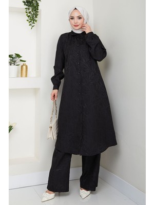 inStyle Jakar Boydan Düğmeli Ikili Takım Siyah