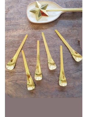 Arow Jasper D-298 Gold Çay Kaşığı Kahve Dondurma Tatlı Pasta Şeker Kaşık Set