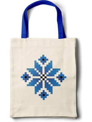 INKD Sanatsal Bez Çanta – Geleneksel Kilim Motifi Tasarım - 35X40