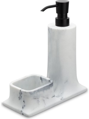 Özbience Mat Siyah Mermer Görünümlü Tezgah Üstü Deterjanlık ve Süngerlik