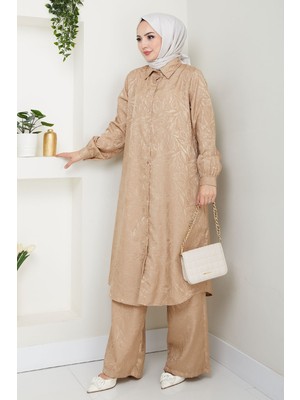 inStyle Jakar Boydan Düğmeli Ikili Takım Vizon