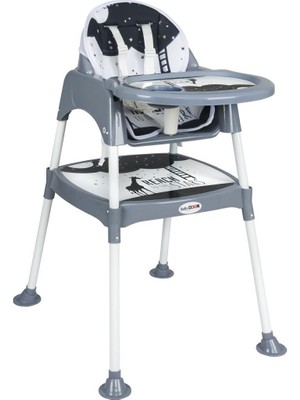 Baby Door Babydoor & Mama Star Çalışma Masalı Pedli Mama Sandalyesi Gri 3 In 1