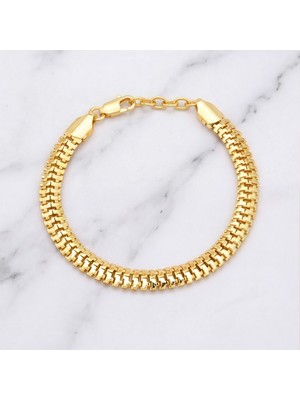 ferizz altın kaplama  ıtalyan zincir bileklik blk-1254