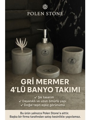 Özbience Gri Mermer Banyo Seti, Doğal Şıklık ve Zarafet Için Tasarlandı