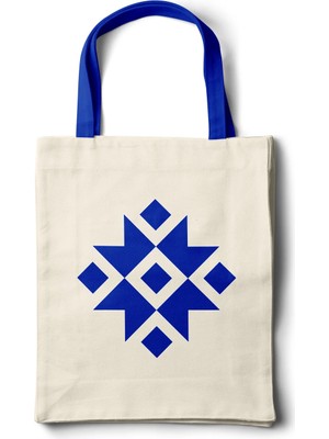 INKD Sanatsal Bez Çanta – Geleneksel Kilim Motifi Tasarım - 35X40