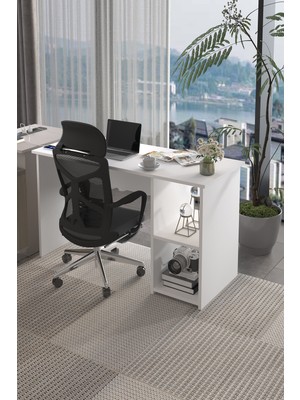 Awox Lina Modern Çalışma Masası 120X60 cm Raflı Bilgisayar Masası Ofis ve Ev Çalışma Masası