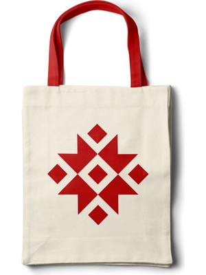 INKD Sanatsal Bez Çanta – Geleneksel Kilim Motifi Tasarım - 35X40