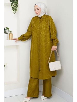 inStyle Jakar Boydan Düğmeli Ikili Takım Fıstık Yeşili